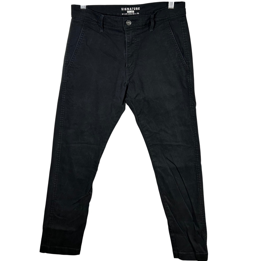 Signature by Levi Strauss & Co Black Chinos Flat Front Pants‎ Women's Size 30